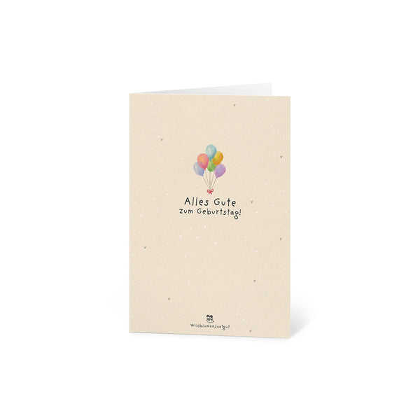 Grußkarte Alles Gute zum Geburtstag – Saatpapier mit Wildblumensamen