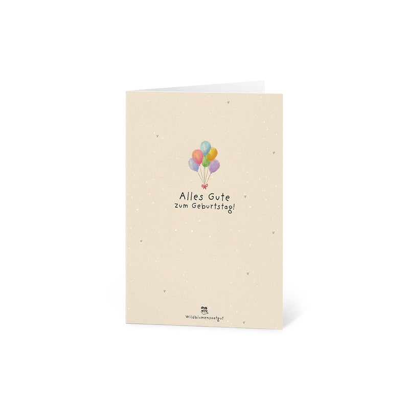 Grußkarte Alles Gute zum Geburtstag – Saatpapier mit Wildblumensamen — Ansicht 2