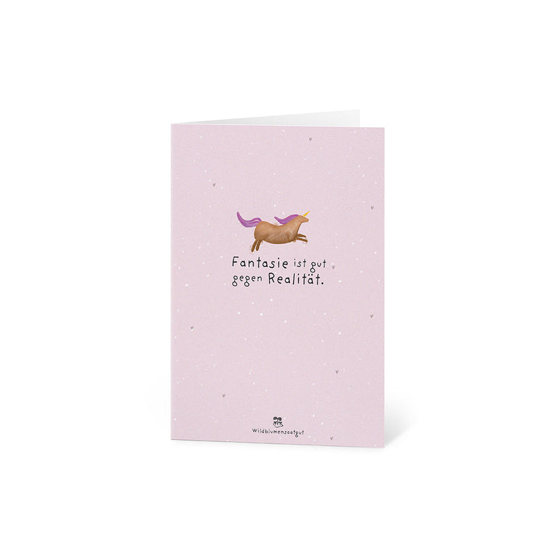 Grußkarte Fantasie ist gut gegen Realität – Saatpapier mit Wildblumensamen — Ansicht 8