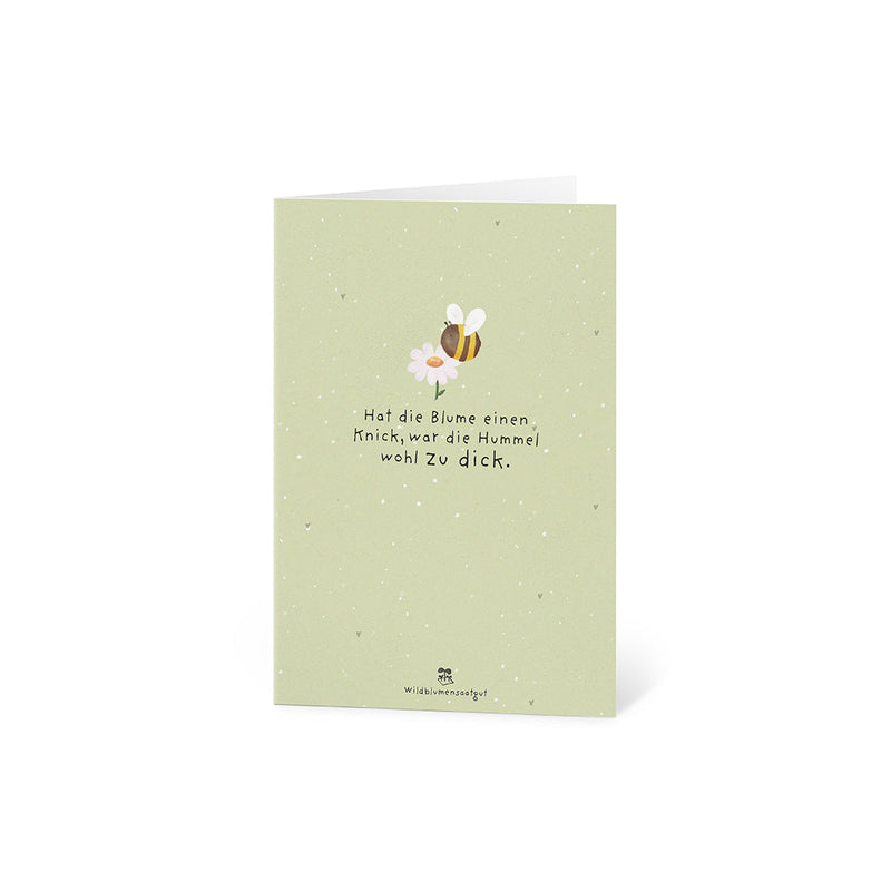 Grußkarte „Hat die Blume einen Knick, war die Hummel wohl zu dick“ – Saatpapier mit Wildblumensamen — Ansicht 8