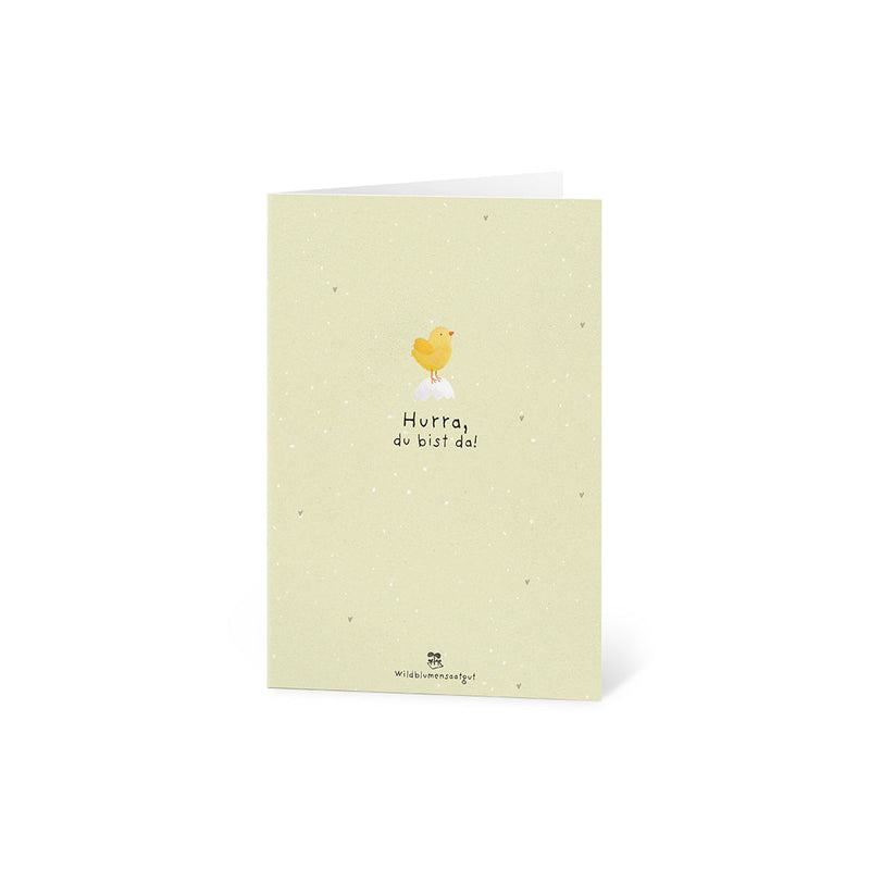 Grußkarte Hurra, du bist da! – Saatpapier mit Wildblumensamen — Ansicht 8