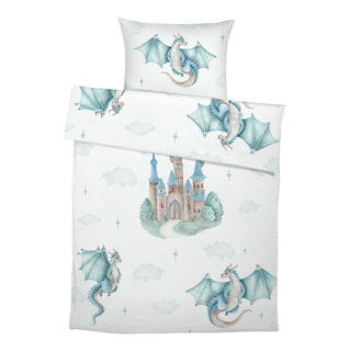 Drachen Premium Kinderbettwäsche – Magisches Königreich | OEKO‑Tex | Hautfreundlich
