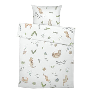 Otter Kinderbettwäsche – Aquarell-Design | Weich & Hautfreundlich | OEKO-Tex Baumwolle