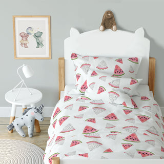 Melonen Premium – Süße Aquarell‑Melonen | OEKO‑Tex Baumwolle | 135x200 cm