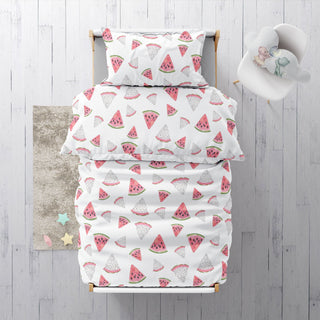 Melonen Premium – Süße Aquarell‑Melonen | OEKO‑Tex Baumwolle | 135x200 cm