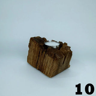 Timbur – Holz Teelichthalter | Altholz & Edelstahl | Modernes Design mit Charakter