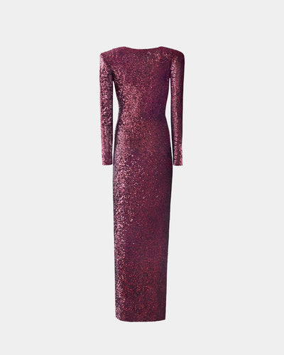 Cocktailkleid Sabrina, recyceltes Polyester, Paillettenbesatz, V-Ausschnitt