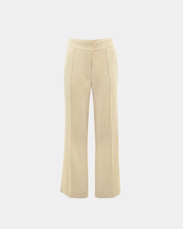 Hose Sustainable Fabric Leinen Marlene High-Waist Zwei Knöpfe EU-Produktion