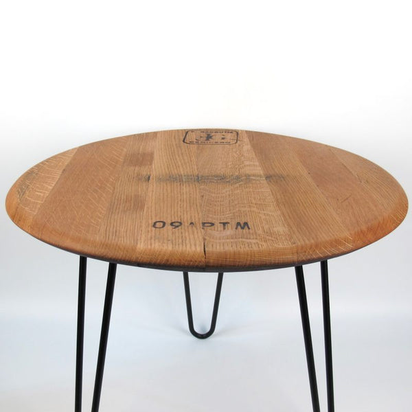 Coffee table Valserrano wine barrel lid Ø55cm Handmade oak wood