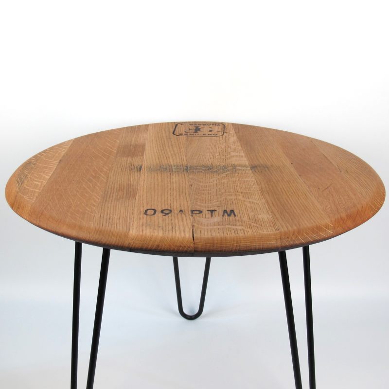 Coffee table Valserrano wine barrel lid Ø55cm Handmade oak wood — Ansicht 2