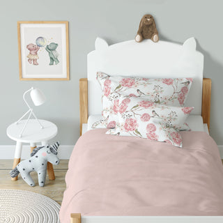 Vögel und Blumen Premium Kinderbettwäsche – Aquarellpoesie | OEKO‑Tex | Hautfreundlich