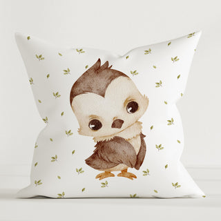 Dekokissen „Baby Falke“ mit liebevoller Falken‑Illustration, Canvas‑Baumwolle, 40×40 cm, ohne Füllung – sanfter Begleiter für ruhige Traumstunden
