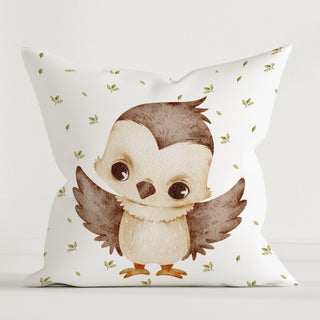 Dekokissen „Baby Falke“ – 40×40 cm | Ohne Füllung | Canvas‑Baumwolle