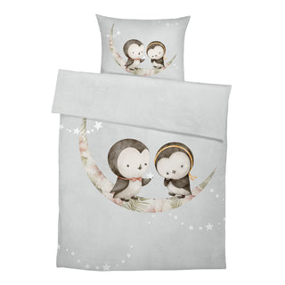 Kinderbettwäsche „Pinguine“ – Musselin oder Satin | OEKO‑Tex | Handgefertigt