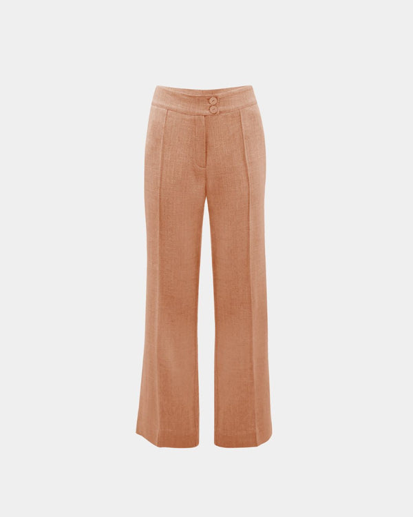 Hose Marlene BIO-Leinen Apricot weite Form | Aline CELI