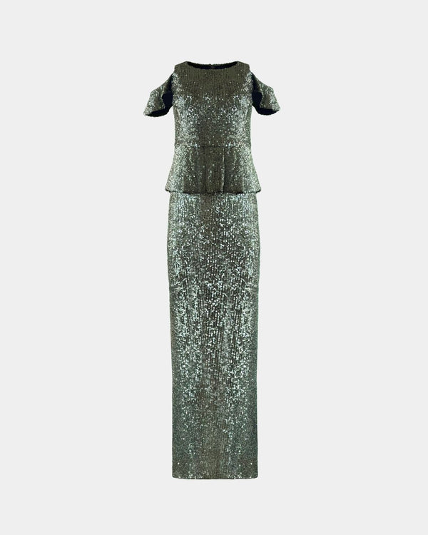 Sequin Peplum Dress – Long | Aline CELI