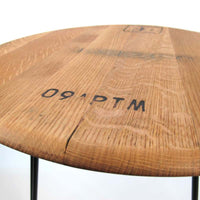 Coffee table Valserrano wine barrel lid Ø55cm Handmade oak wood — Ansicht 3