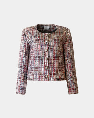 Sustainable Fabric Gabrielle Jacket in Red Bouclé | Classic cut | EU production