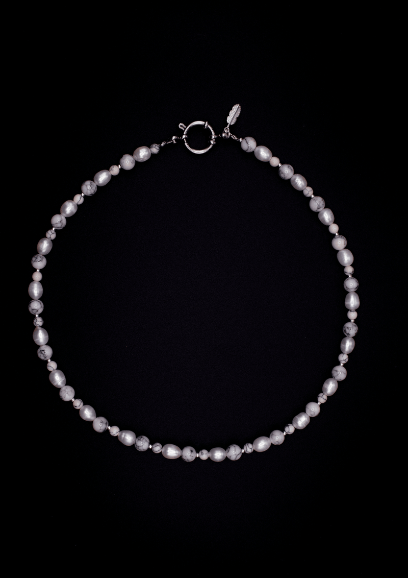 Marble Pearl Necklace – Natural & Freshwater Pearls handmade — Ansicht 3