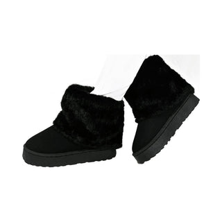 Women Boots Winter Suede Thermal Sleeves Keep Warm Mid-Calf Snow Boots Ladies Comfortable Platform Shoes Zapatos Mujer Size 44