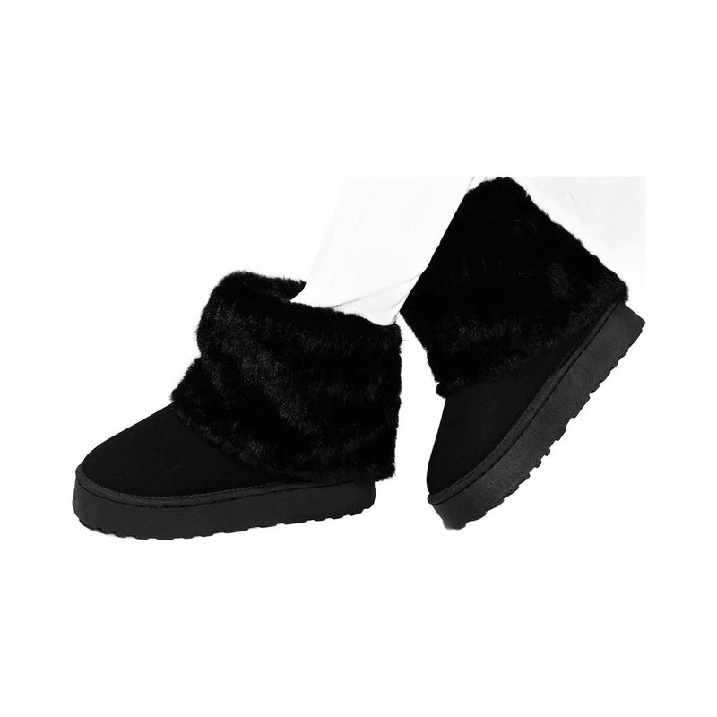 Women Boots Winter Suede Thermal Sleeves Keep Warm Mid-Calf Snow Boots Ladies Comfortable Platform Shoes Zapatos Mujer Size 44 — Prosper58