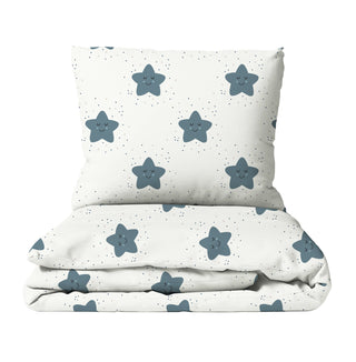 Leslis „Sterne“ Kinderbettwäsche | Nachthimmel‑Motive | Satin 100×135/40×60 oder Musselin 135×200/80×80 | Kühl, weich, perfekt für ruhige Träume
