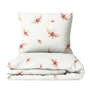 Leslis „Fee“ Kinderbettwäsche mit Namen | Feen & Schmetterlinge | Satin 100×135/40×60 oder Musselin 135×200/80×80 | Kühl, weich, personalisiert für kleine Träumer
