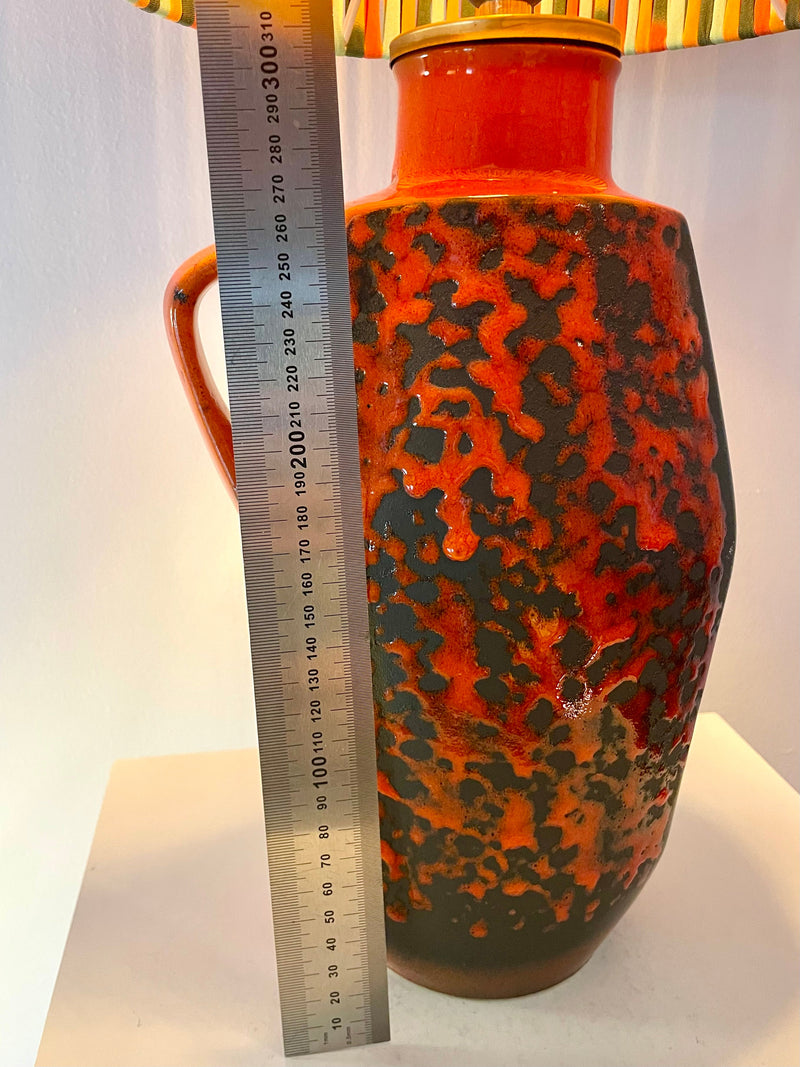 Fat Lava 70er Jahre Tischlampe von S.P. Gerz - mit Pop Weave Schirm — Ansicht 14