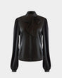Bow-Tie-Bluse aus recyceltem PET-Polyester – elegant & nachhaltig