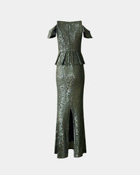 Sequin Peplum Dress – Long | Aline CELI — Ansicht 3