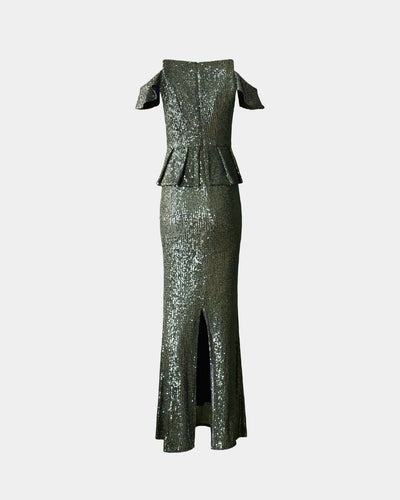 Sequin Peplum Dress – Long | Aline CELI
