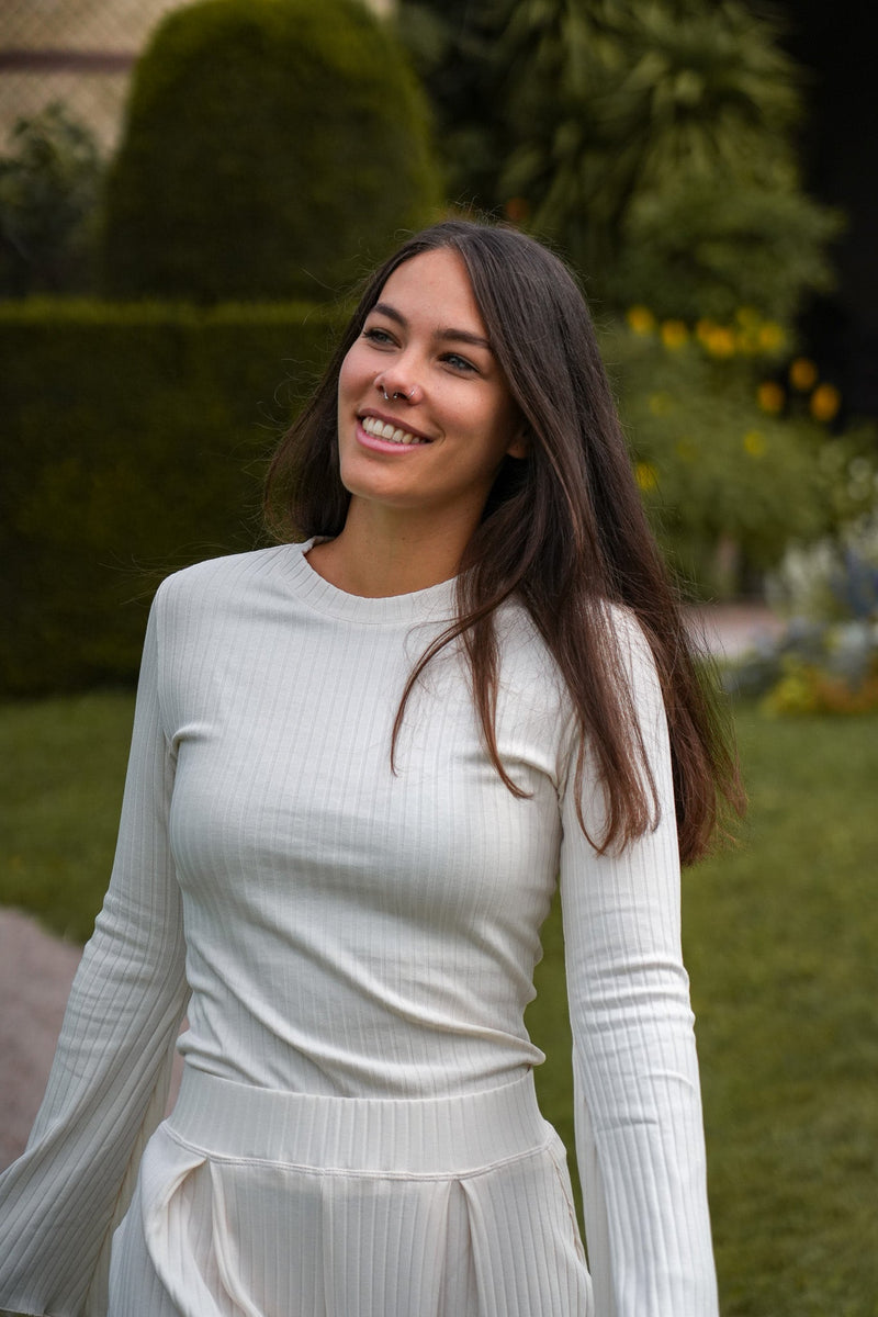 Lya langer Pulli Creamy White – Bio-Baumwolle, B-Ware — Ansicht 6