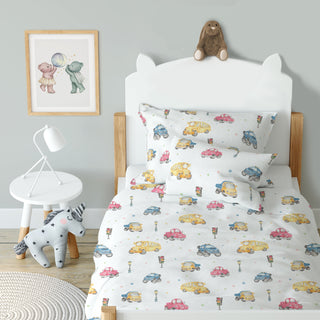 Kinderbettwäsche „Autos“ – OEKO‑Tex Baumwolle | Musselin/Satin | Handgefertigt