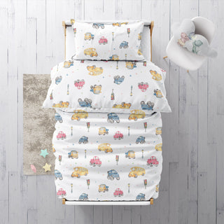 Kinderbettwäsche „Autos“ – OEKO‑Tex Baumwolle | Musselin/Satin | Handgefertigt