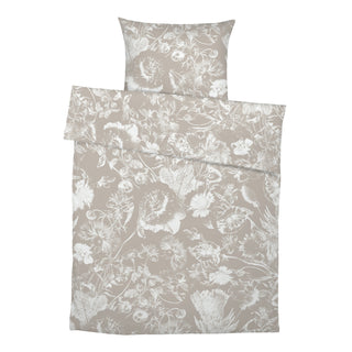 Leslis "Boho Blumen" Kinderbettwäsche – Musselin/Satin | OEKO‑TEX 100 | Boho in Beige & Weiß