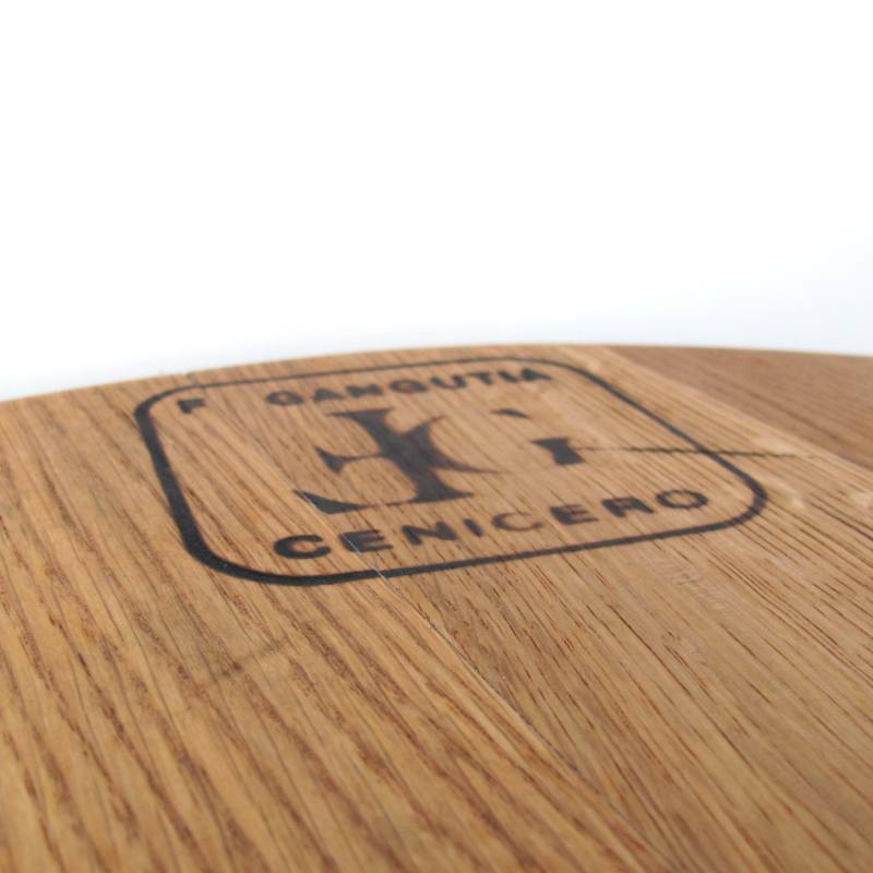 Coffee table Valserrano wine barrel lid Ø55cm Handmade oak wood — Ansicht 5