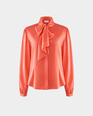 Bow-Tie-Bluse aus recyceltem PET-Polyester – nachhaltig | elegant | zeitlos