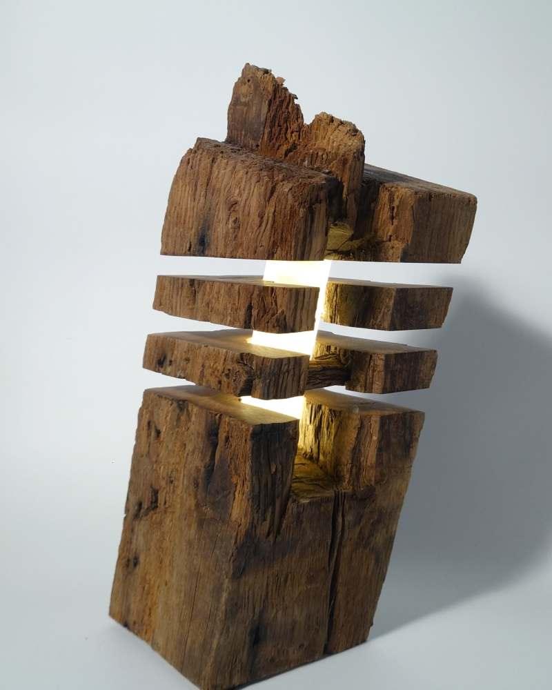 Torn Designer Floor Lamp made from Recycled Timber Framing – Handmade — Ansicht 15