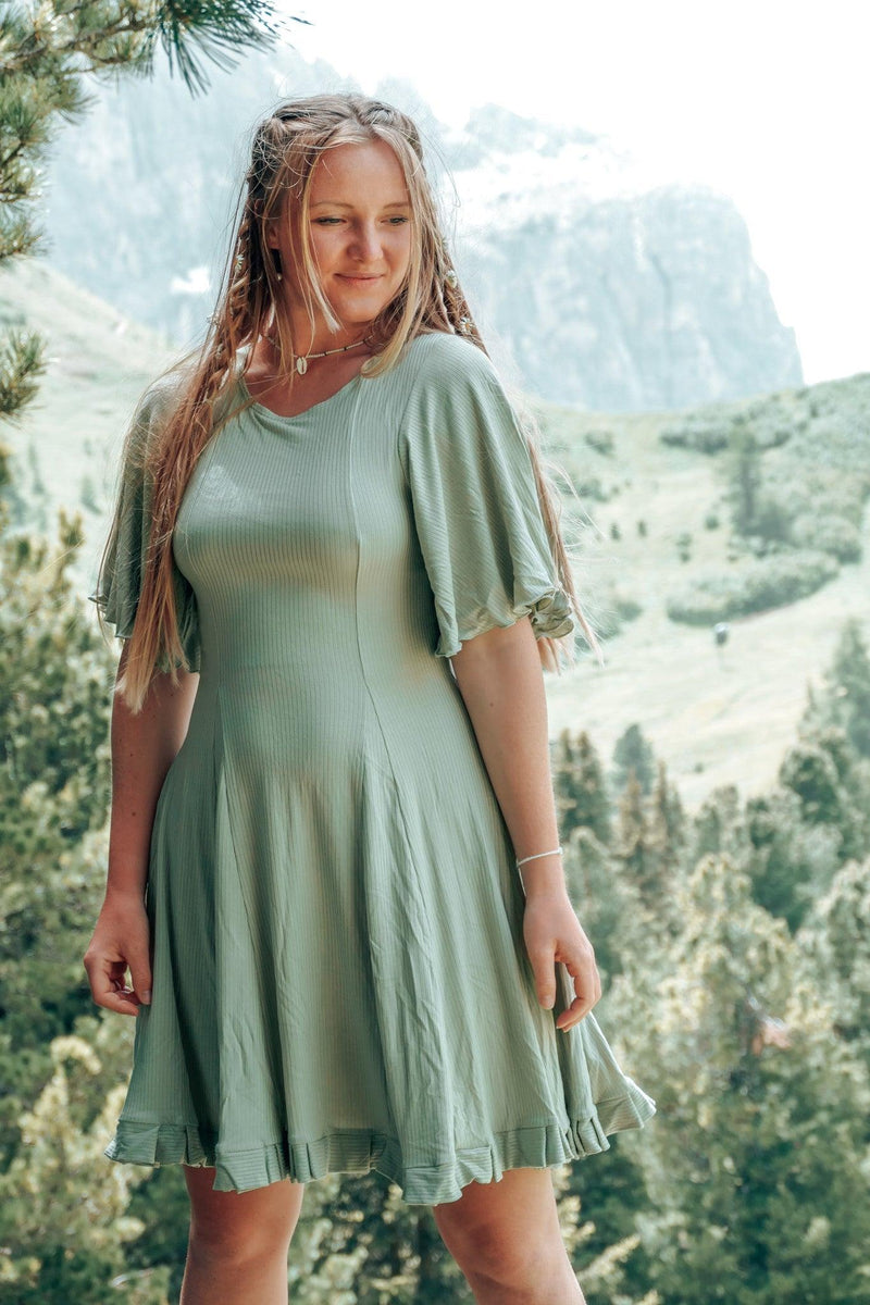 FARRAH Wide Leg Pants Deep Green – High Waist, Lyocell & Elastane — Ansicht 7