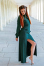 AILA Comfy Dress Deep Green – LENZING™ Viskose Oversized Winterkleid