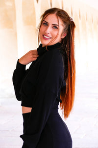 Aila Crop Pullover Black – Turtleneck made from LENZING™ Viscose — Ansicht 8