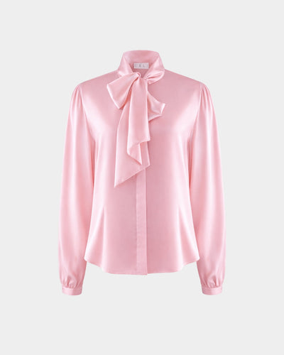 Bow-Tie-Bluse aus recyceltem PET-Polyester – elegant & nachhaltig