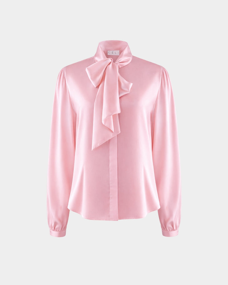 Bow-Tie-Bluse aus recyceltem PET-Polyester – elegant & nachhaltig — Ansicht 3
