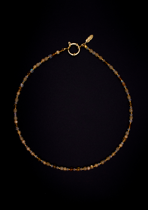 Sina Pearl Necklace – Natural Pearls, Miyuki & Swarovski handmade
