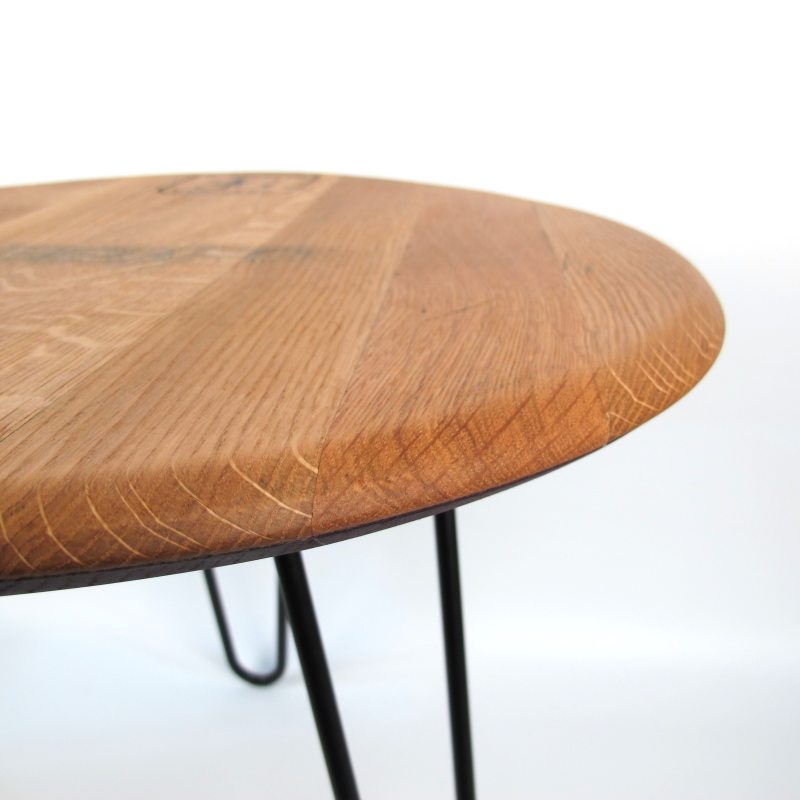 Coffee table Valserrano wine barrel lid Ø55cm Handmade oak wood — Ansicht 6