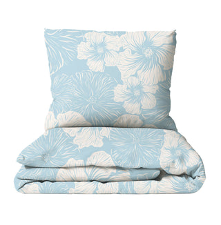 Leslis „Blaue Blumen“ Premium Bettwäsche | Zarte blau‑weiße Blumen | Satin 100×135/40×60 oder Musselin 135×200/80×80 | Kühl, weich, ideal für Boho‑Schlafzimmer
