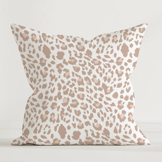 Dekokissenbezug mit Leopardenmuster in Naturtönen, 100% Canvas‑Baumwolle, hautfreundlicher, wasserbasierter Druck, Bezug ohne Füllung
