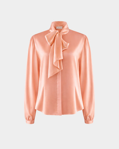Bow-Tie-Bluse aus recyceltem PET-Polyester – elegant & nachhaltig