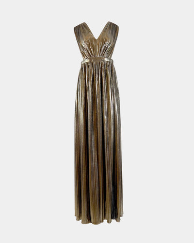 Kleid Lumière Plissé Metallic – Aline CELI Couture Damenkleid