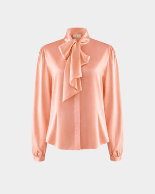 Bow-Tie-Bluse aus recyceltem PET-Polyester – nachhaltig | elegant | zeitlos